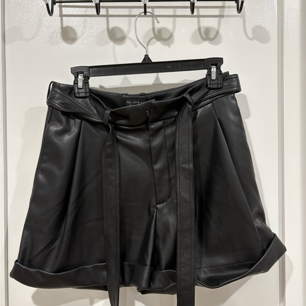 Miss Selfridge Black Leatherette Shorts